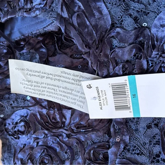 Alex Evenings Navy Lace Maxi Dress - Picture 5 of 5